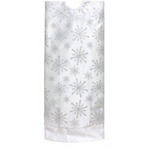 Holiday Time 48" Christmas Tree Skirt White Glitter Snowflake Home Holiday Decor